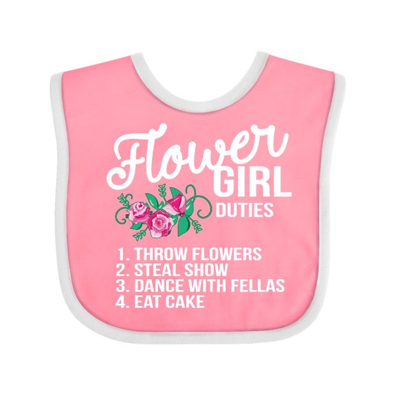 Inktastic Flower Girl Wedding Duties Girls Baby Bib