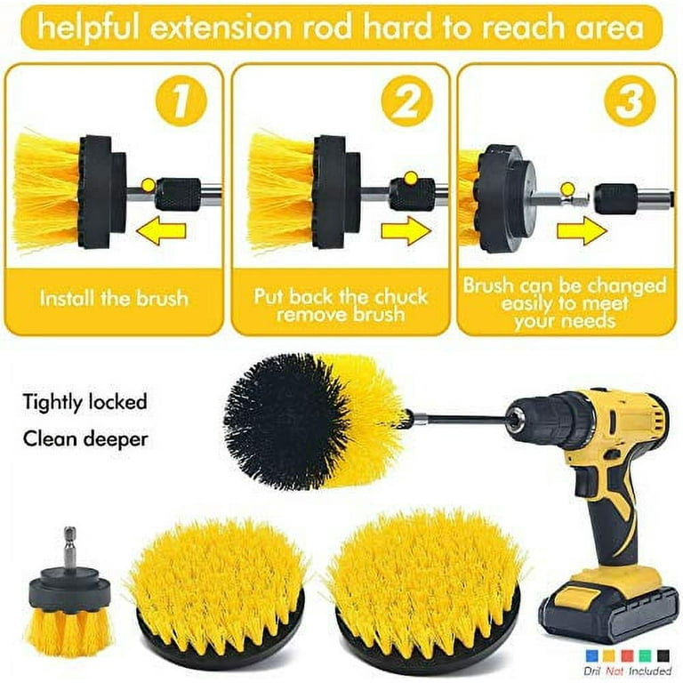 AstroAI Drill Brush Attachment Set 6 Pack-Power Scrubber Cleaning