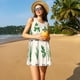 thumbnail image 3 of Balery Herbs Vestidos de verano para mujer con estampado: vestido holgado sin mangas, vestido playero informal y cómodo para días calurosos., 3 of 7