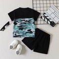thumbnail image 7 of Gubotare Toddler Boy's Short Sleeve T-Shirt and Short Outfit Set (Black,18-24 Months), 7 of 7