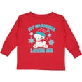 thumbnail image 3 of Inktastic Polar Bear My Grandma Loves Me in Santa Hat with Snowflakes Boys or Girls Long Sleeve Toddler T-Shirt, 3 of 5