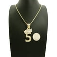 thumbnail image 2 of Stone Stud Tilded Crown Number Pendant with 2mm 24" Box Chain Necklace, 5, Gold-Tone, 2 of 4