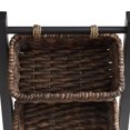 thumbnail image 4 of 3-Tier Floor Stand with Water Hyacinth Storage Baskets, Black/Espresso - Standing Organizer Rack for Bathroom, Kitchen, Laundry, Living Room, 4 of 5