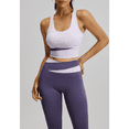 thumbnail image 2 of Women's 2 Piece Color Block Workout Set, Sports Bra and High Waist Leggings, Yoga Gym Pilates Outfit, 2 of 8