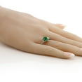 thumbnail image 3 of Gem Stone King 925 Sterling Silver Green Simulated Emerald Ring for Women (2.68 Cttw, Oval 8X6MM, Size 8), 3 of 4