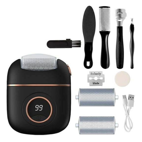 Automatic Callus Remover for Feet, Rechargeable,Electric Foot Exfoliating Scrubber, Professional Pedicure Tools, Foot Care for Dead Skin Ideal Gift, 2 Roller Heads 2 Speed