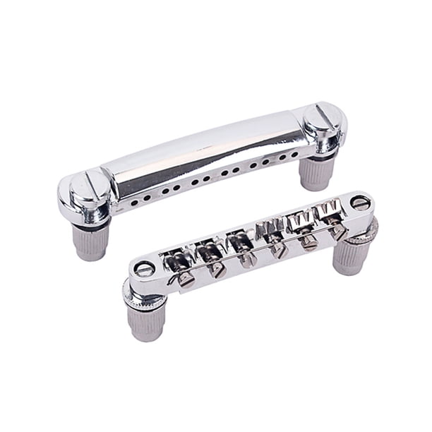 Sonducket Juego de puentes de dureza de puente de guitarra eléctrica Color cromado decorativo Reemplazo de para principiantes Accesorios para instrumentos musicales
