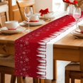 thumbnail image 5 of Red Christmas Snowflakes Table Runner 72 Inches Long Farmhouse Dress Scarves, Xmas Balls Winter Pine Tree Dining Tablerunner for Coffee Table/Kitchen Island/Party Décor, 13" x 72", 5 of 8