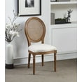 thumbnail image 2 of Stella Wood Brown Oval Back Chair in Linen Cream Fabric, 2 of 7