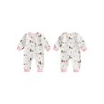 thumbnail image 2 of RUINIXCW Newborn Baby Girl Hospital Going Home Outfit Infant Baby Girl Spring Fall Winter Clothes Duck Mallard Romper Waffled Long Sleeve Zip Jumpsuit, 2 of 10