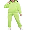 thumbnail image 1 of Two Piece Outfit For Women Long Sleeve Pullover With Hooded Long Pants Tracksuit Jogger Set with Pockets, 1 of 6