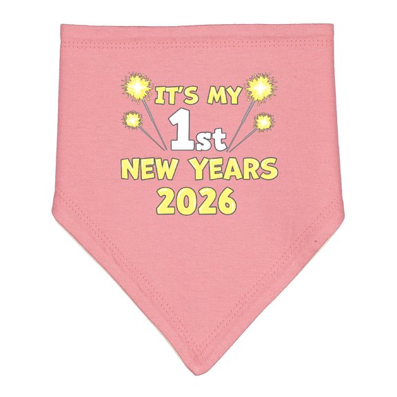 Inktastic It's My 1st New Years 2026 Baby Bandana Bib