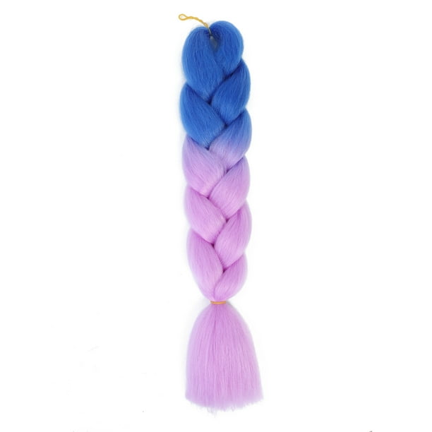 Zhuge Extensiones de cabello trenzado para mujeres, 6 paquetes de 100 g/paquete, 24 pulgadas, de azul oscuro a violeta claro