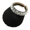 thumbnail image 2 of Pxiakgy Sun Visors for Women Sun Hat Pearl Sun Visor Wide Brim Straw Sun Visor Hat Summer Uv Protection Beach Sun Cap Ponytail Beach Hat Pearl Hollow Sunhat Headband Hat Woven Caps Black, 2 of 3