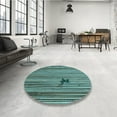 thumbnail image 4 of Ahgly Company Machine Washable Indoor Rectangle Transitional Medium Turquoise Green Area Rugs, 2' x 5', 4 of 7