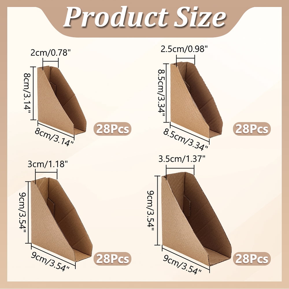 112Pcs 4 Styles Triangle Paper Picture Frame Corner Protectors Painting Artworks Corner Guards Goldenrod 117-140x181-215x1.7mm 28pcs/style
