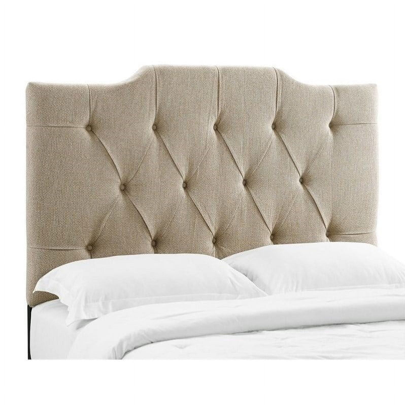 tufted upholstered panel headbaord linen full/queen