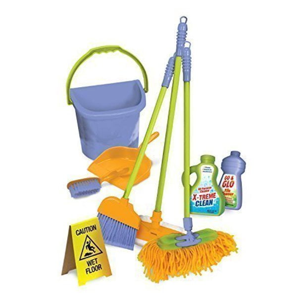 Funspread Kids Cleaning Set Includes 9 Toy Cleaning Set and Housekeeping Accessories for Hours of Fun and Pretend Play
