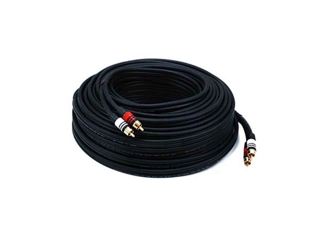 Monoprice Premium RCA Cable - 100 Feet - Black | 2 RCA Plug to 2 RCA Plug, Male to Male, 22AWG - image 2 of 5