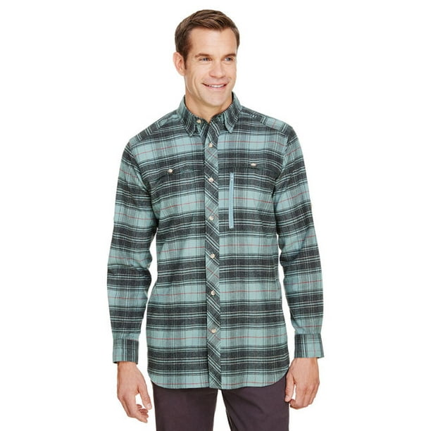 Men's Tall Stretch Flannel Shirt LIGHT TEAL LT