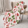 thumbnail image 3 of Sikiie Strawberries And Leaf Cozy Flannel Fleece Throw Blanket: Lightweight & Thick for All Seasons - Perfect for Women, Men, & Kids"60"x50", 3 of 6