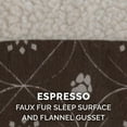 thumbnail image 5 of FurHaven Pet Dog Bed | Deluxe Memory Foam Faux Sheepskin & Flannel Paw Decor Print Mattress Pet Bed for Dogs & Cats, Dark Espresso, Medium, 5 of 7
