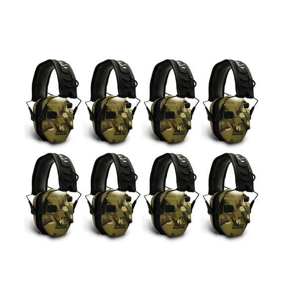 Walker's Razor Slim Ultra Low Profile Compact Design Earmuffs (Tan) 8-Pack