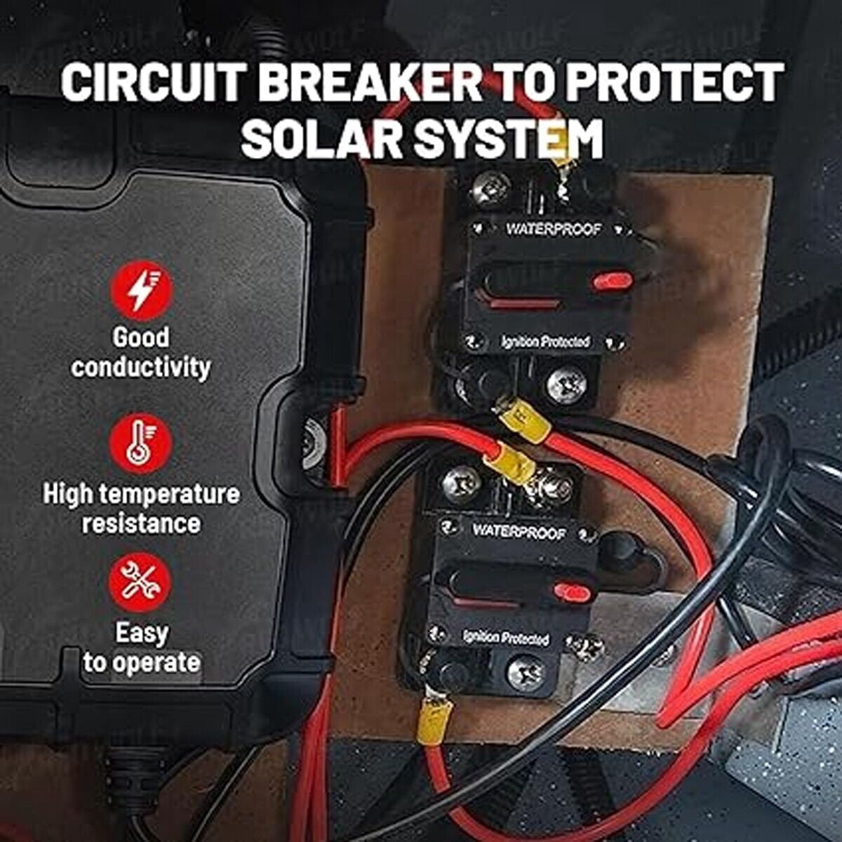 30 Amp Circuit Breaker 12V Marine Circuit Breaker 30A Resettable Fuse Circuit Breaker DC 12 Volt Waterproof for Automotive Car RV Boat