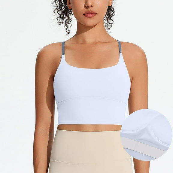 Delliss Women's Square Neck Crop Tank Top With Padding