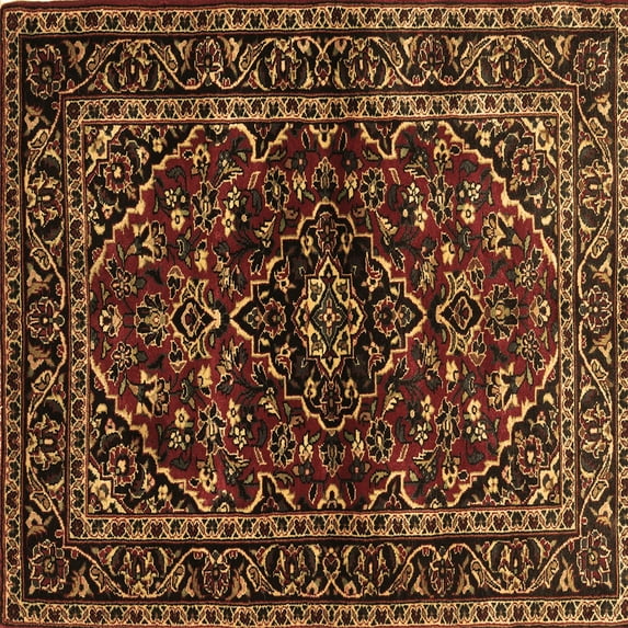Ahgly Company Indoor Square Persian Brown Traditional Area Rugs, 8' Square