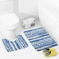 thumbnail image 4 of Watercolor Stripes Pattern Bathroom Rugs Set 2 Pieces, Bathroom Set - Quick Drying Bath Mat And U-Shaped Toilet Rug, Water Absorbent Bath Carpet For Bedroom Floor Living Room, Machine Washable, 4 of 6