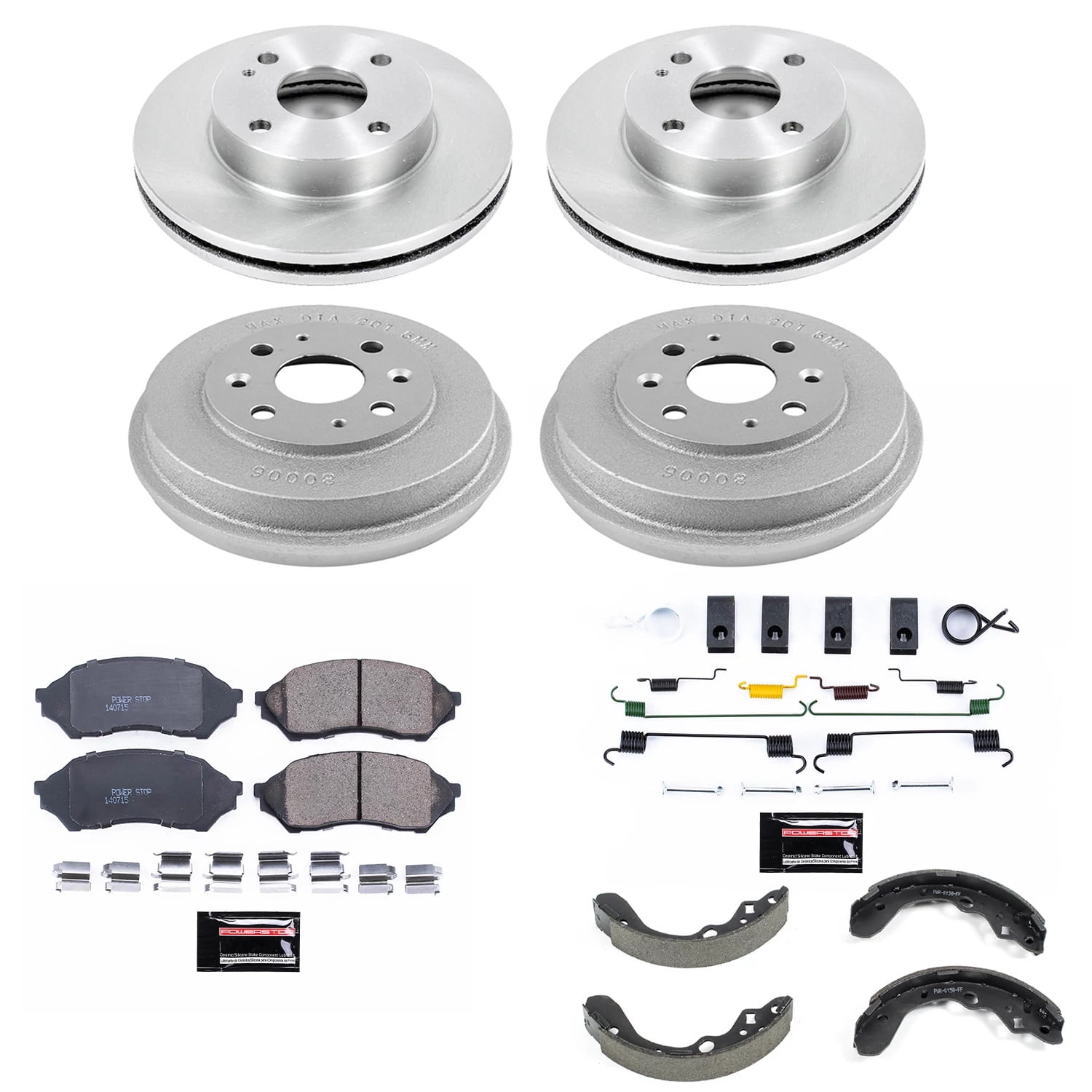 Power Stop Front and Rear Stock Replacement Drum and Shoe Kit KOE15443DK