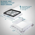 thumbnail image 4 of Hike Crew 11” White Manual RV Roof Vent Fan with 3 Speeds and LED Light, 4 of 7
