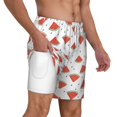 thumbnail image 3 of Picia Hand Drawn Watermelon pattern Mens Swim Trunks with Compression Liner Stretch Beach Shorts Quick Dry with Zipper Pockets No-Chafing Board Shorts-X-Large, 3 of 9