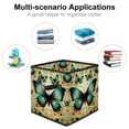 thumbnail image 2 of Flower Butterfly Large Capacity Foldable Storage Basket with Handle 10.8"x10.5"x10.6" - Storage Bins, Storage Bin, Storage Box, 2 of 6
