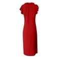 thumbnail image 5 of Puliio Maxi Dresses for Women Sleeveless V Neck Ruffle Loose Casual Dress with Pockets, 5 of 5