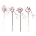 thumbnail image 1 of 4 Pcs Baguettes Cheveux Délicats Style Ancien Décoration Perle pour Femmes, 1 of 8