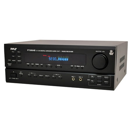 PYLE PT588AB - 5.1 Channel Home Theater AV Receiver, BT Wireless Streaming (HDMI, 4K Ultra & 3D TV Pass-Through (Best Slimline Av Receiver 2019)