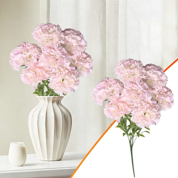 Carnation Flowers, Artificial Flowers Carnation Flower, Artificial Flowers, Faux Flowers, Multi-Color Silk Flowers, Carnations Flower Bouquets for Wedding Home Garden Decoration Pink 1Pcs