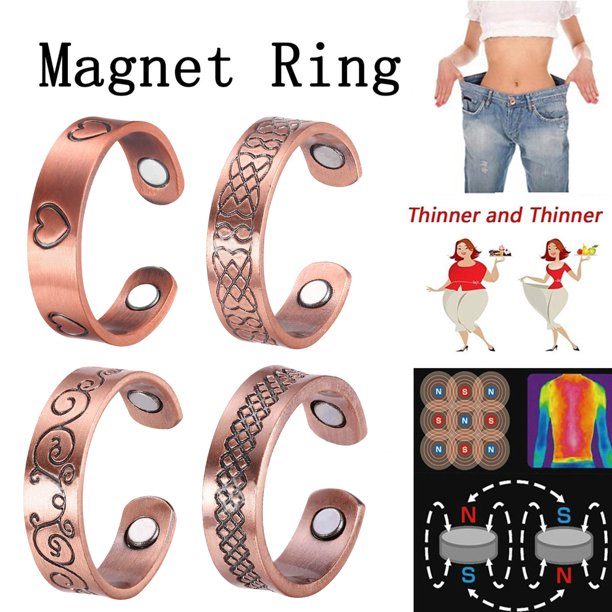 Anillo Magnético de Energía de Cobre Puro Antiguo Ganfancp Abierto Personalizado Creativo