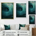 thumbnail image 4 of Designart "Spiraling Tranquil Teal Twist I" Abstract Spirals Floater Framed Wall Art Prints, 4 of 5