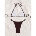thumbnail image 4 of Bikini De Dos Piezas Para Mujer Estilo Halter Blanco Con Detalle Negro, 4 of 30