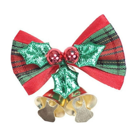 4.5cm Mini Christmas Bell Ornaments - Set of 12 Jingle Bells with Plaid Ribbons for Tree, Wreath & Gift Decor, Rustic Holiday Hanging Decorations