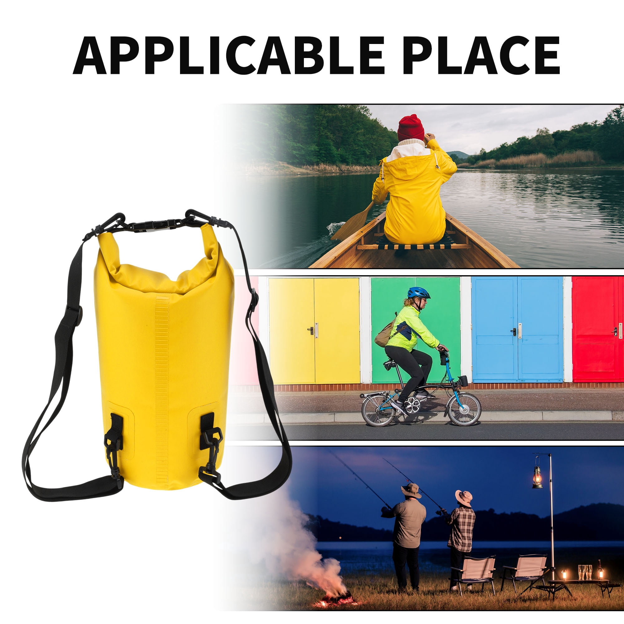 Unique Bargains Durable Waterproof Dry Bag Yellow Pattern 2