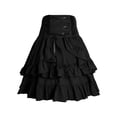 thumbnail image 4 of Kinrui Women's Pirate Costume Retro Renaissance Ruffle Outfit Set Steampunk Gothic Lace Up High Waist Layered Dress Black M, 4 of 7