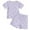 Purple, variant on Hiijoy Girls Summer Outfits Bow Print Ribbed Short Sleeved Top Shorts Set