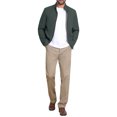 thumbnail image 2 of Chaqueta de negocios INSPIRE CHIC para hombre, con forro, cuello alto, cierre completo, chaqueta formal de golf, color verde oscuro, 2 of 6