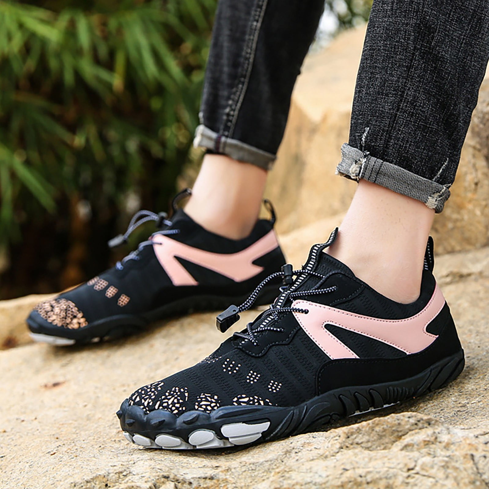 VBARHMQRT Wading Shoes for Fishing Kids New Large Size Mesh Flat Round Toe Wading Shoes Couples Fitness and Sports Water Shoes Outdoor Versatile Five Toe Hiking Shoes Hiking Water Shoes Women Wide