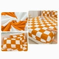 thumbnail image 4 of Maplenight CAL King Size Fitted Sheet, Bed Sheet – Winter Warm, Breathable, Non-Slip Quilted, Classic Checkerboard Design, Soft Cotton Fabric for Skin Care Orange, 4 of 5