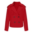 thumbnail image 7 of Wutalume Women's Fashionable Casual Pocket Short Double Breasted Windbreaker Jacket, Lightweight and Stylish, Ideal for Spring and Fall, Casual and Outdoor Activities,Red XL, 7 of 7